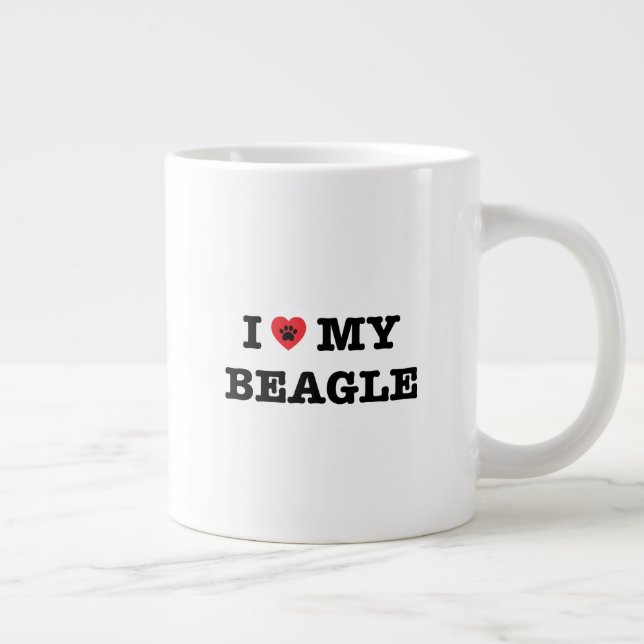 Jag älskar min beagle Jumbo Coffee Mugg (Höger)