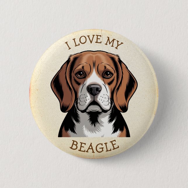 Jag älskar min Beagle  Knapp (Framsida)