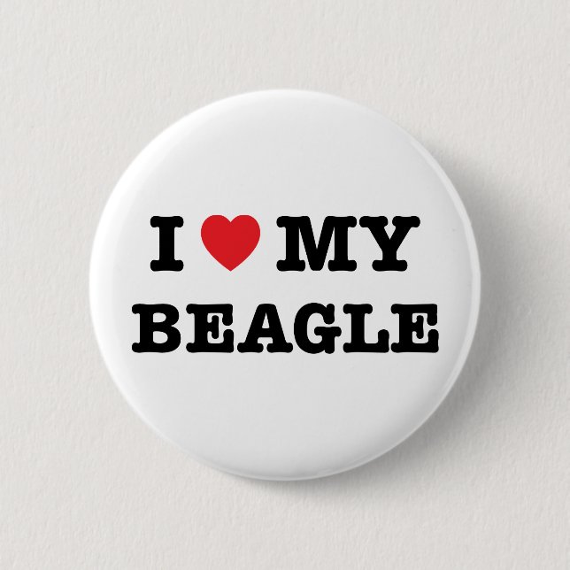 Jag älskar min beagle-knapp knapp (Framsida)