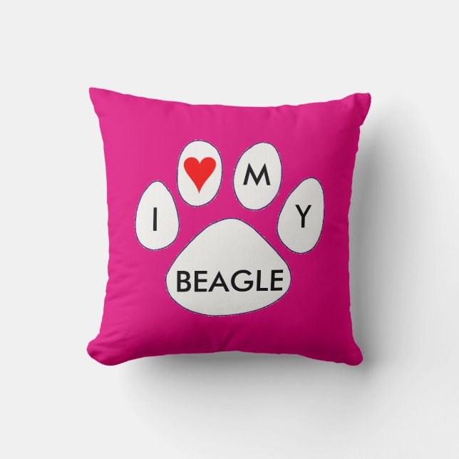 JAG ÄLSKAR MIN BEAGLE KVADRERAR KAST DÄMPAR KUDDE (Framsida)