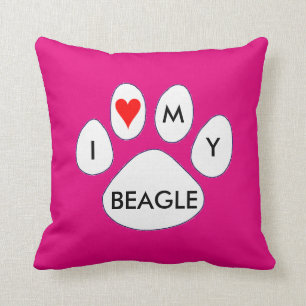 JAG ÄLSKAR MIN BEAGLE KVADRERAR KAST DÄMPAR KUDDE