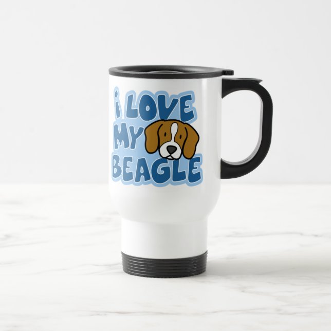 Jag älskar min Beagletravel mug Resemugg (Höger)