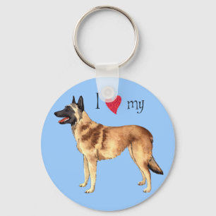 Jag älskar min belgiska Malinois Nyckelring