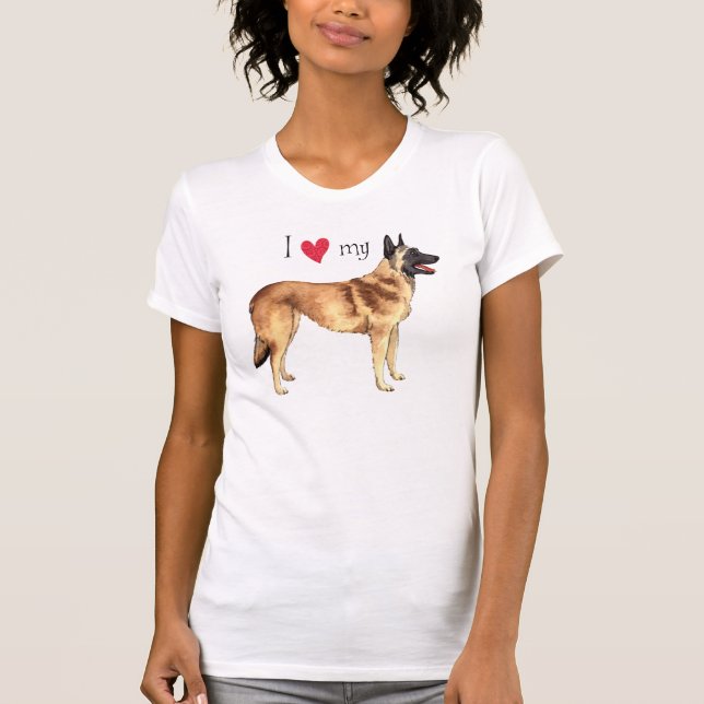 Jag älskar min belgiska Malinois T-shirt (Framsida)