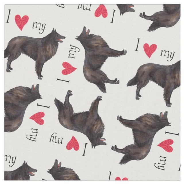 Jag älskar min belgiska Sheepdog Tyg (Närbild)