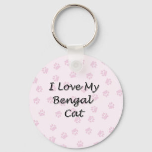 Jag älskar min Bengal katt Nyckelring