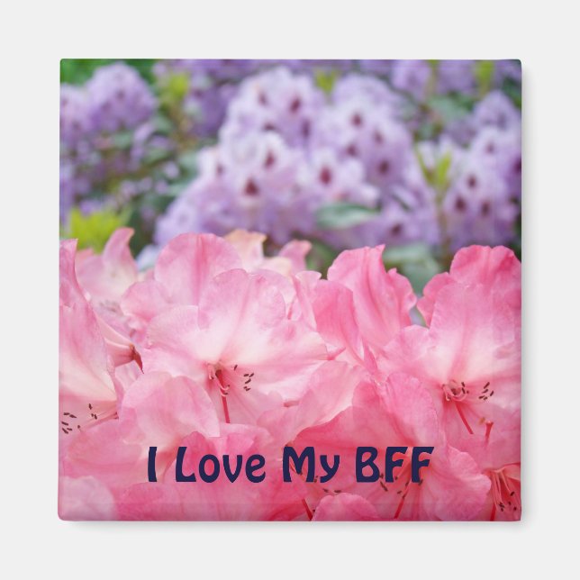 Jag älskar min BFF magnet Ljus rosa Rhodies magnet (Framsidan)
