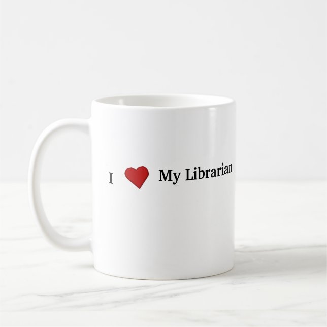 Jag älskar min bibliotekarie kaffemugg (Vänster)