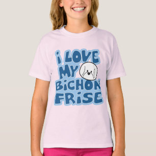 Jag älskar min Bichon Frise flicka T-tröja för Tee