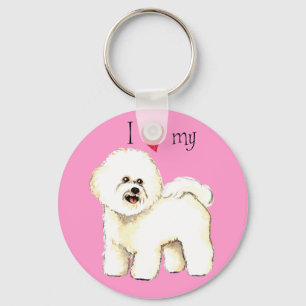 Jag älskar min Bichon Frise Nyckelring