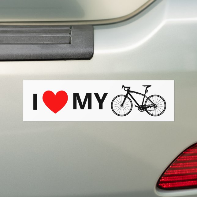 Jag älskar min bike Coola Roligt Cute Bicycle Kärl Bildekal (På Bil)