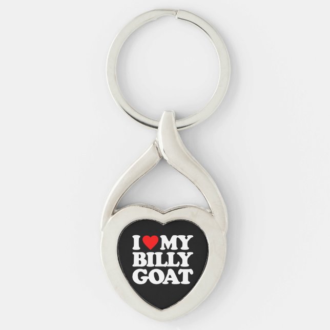JAG ÄLSKAR MIN BILLY GET TWISTED HEART SILVERFÄRGAD NYCKELRING (Framsidan)