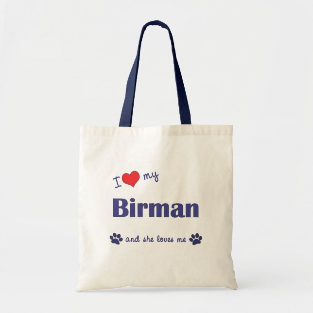 Jag älskar min Birman (den kvinnliga katten) Tygkasse (Framsidan)