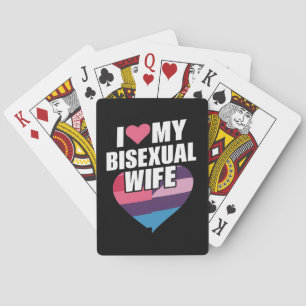 Jag älskar min bisexuella fru Bi Pride Bisexuell F Casinokort