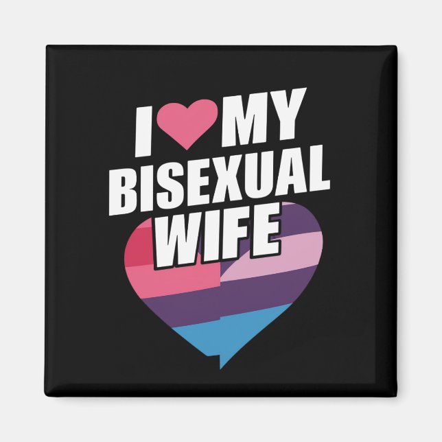 Jag älskar min bisexuella fru Bi Pride Bisexuell F Magnet (Framsidan)
