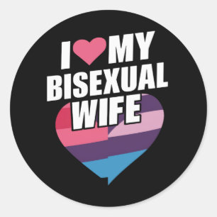 Jag älskar min bisexuella fru Bi Pride Bisexuell F Runt Klistermärke
