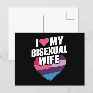 Jag älskar min bisexuella fru Bi Pride Bisexuell F Vykort
