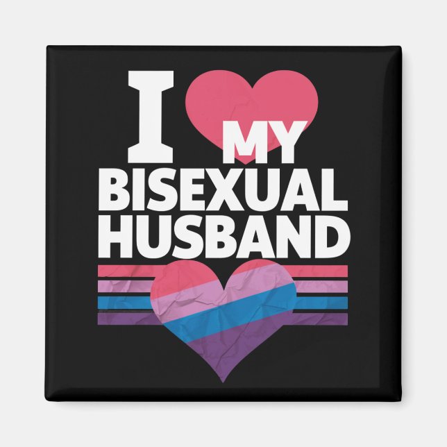 Jag älskar min bisexuella make Bi Pride Bisexuell  Magnet (Framsidan)