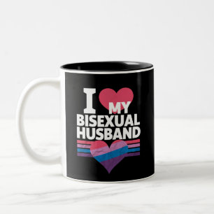 Jag älskar min bisexuella make Bi Pride Bisexuell Två-Tonad Mugg
