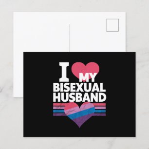 Jag älskar min bisexuella make Bi Pride Bisexuell Vykort