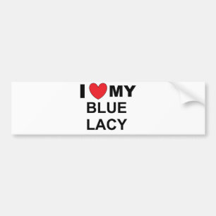 jag älskar min blå lacy bildekal