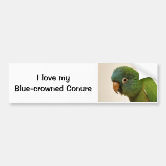 Jag älskar min Blått-krönade Conure bildekal