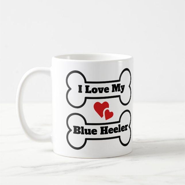 Jag älskar min Blue Heeler Kaffemugg (Vänster)