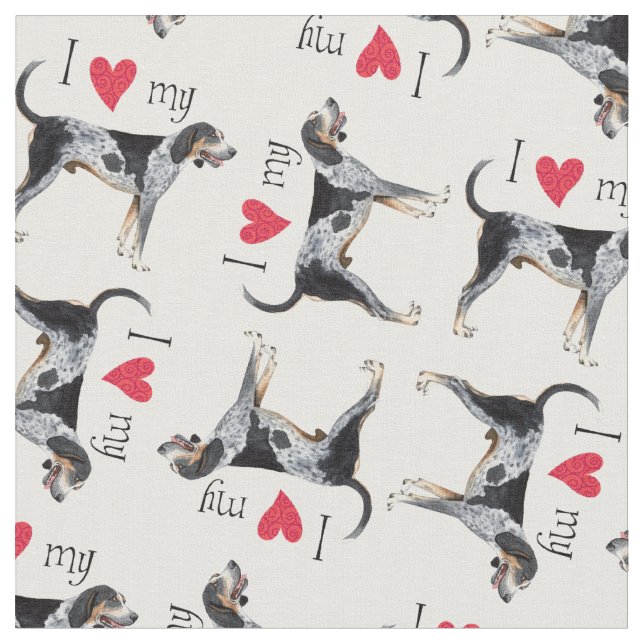 Jag älskar min Bluetick Coonhound Tyg (Närbild)