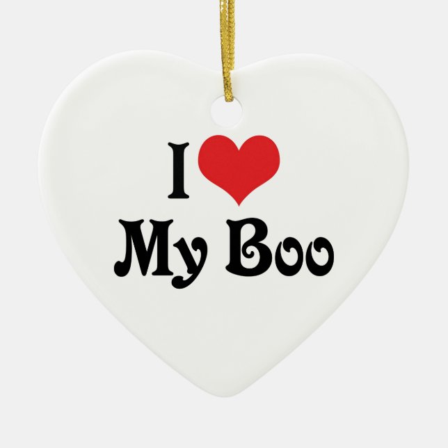 Jag älskar min Boo Julgransprydnad Keramik (Framsidan)