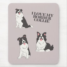 Jag älskar min Border Collie-musmatta