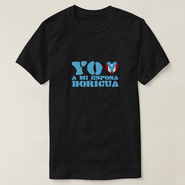 Jag älskar min boricua-fru tee shirt (Design framsida)
