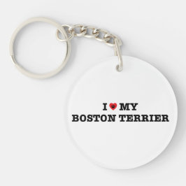 Jag älskar min Boston Terrier Acrylic Keychain