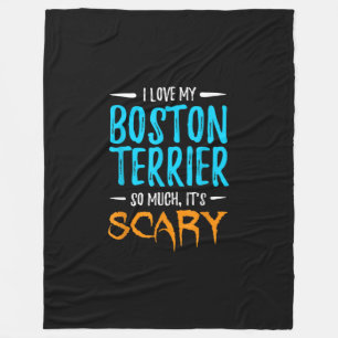 Jag älskar min Boston Terrier Dog mamma Scary Hall Fleecefilt