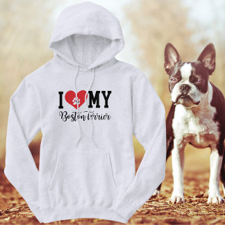 Jag älskar min Boston Terrier Hoodie