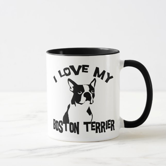 Jag älskar min Boston Terrier Mugg (Höger)