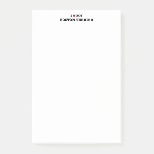 Jag älskar min Boston Terrier Post-it Notes (Framsida)