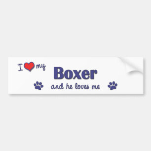 Jag älskar min boxare (den Male hunden) Bildekal