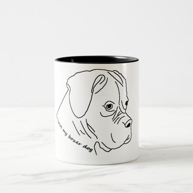 jag älskar min boxare Två-Tonad mugg (Center)