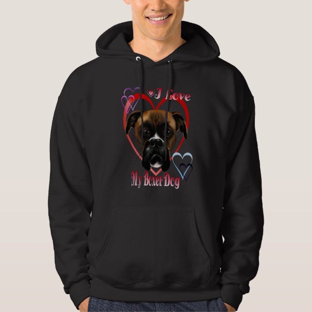Jag älskar min boxarehund tröja munkjacka (Framsida)
