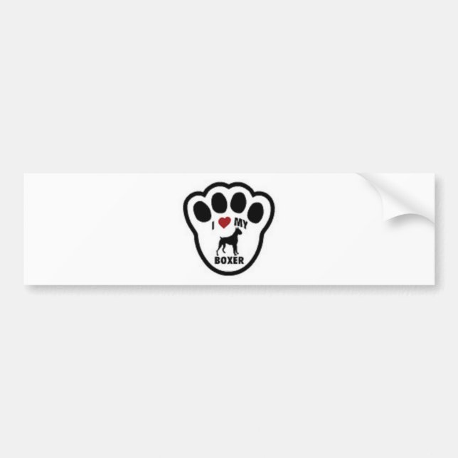Jag älskar min Boxer Avtryck Bildekal (Framsidan)