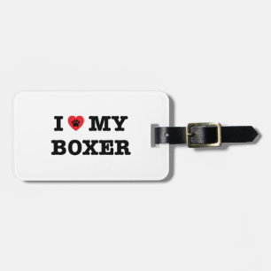 Jag älskar min Boxer Luggage-tagg Bagagebricka