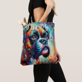 Jag älskar min boxer Pop Art Hund Personlig Tygkasse