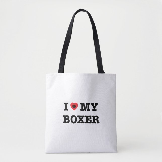 Jag älskar min Boxer Tote Bag Tygkasse (Framsida)