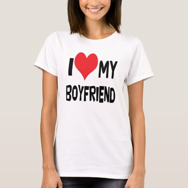 Jag älskar min boyfriend. t-shirt (Framsida)