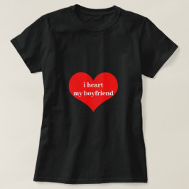 Jag älskar min Boyvän Kärlek Romantic Red Heart Bl T Shirt
