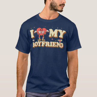 Jag älskar min Boyvän Kärlek Valentine Groovy lite T Shirt