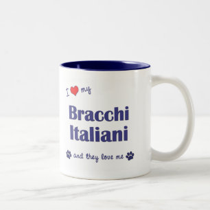 Jag älskar min Bracco Italiano (åtskilliga hunda Två-Tonad Mugg