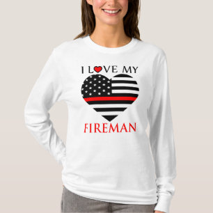 Jag älskar min brandman - brandman tee shirt