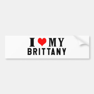 Jag älskar min Brittany Bildekal