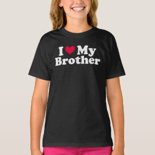 Jag älskar min bror, ynka rödhjärtbroder t shirt